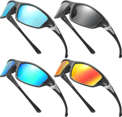 4 Pairs Men Polarized Sunglasses with UV Protection Driving Glasses Sports for Sport Outdoor Activities