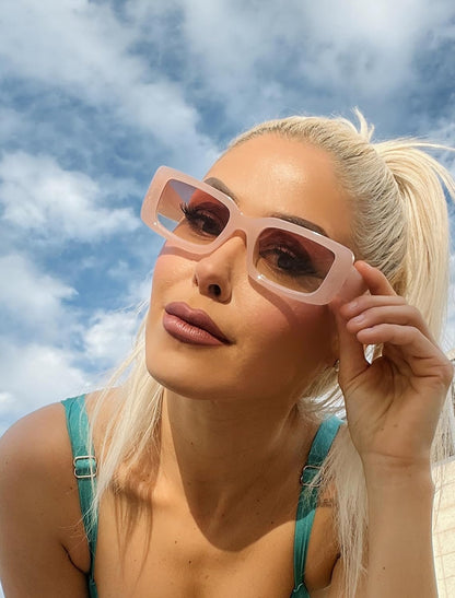 Rectangle Sunglasses Men Tinted Polarized Big Square Retro 90S Vintage Y2K Glasses for Women UV Protection