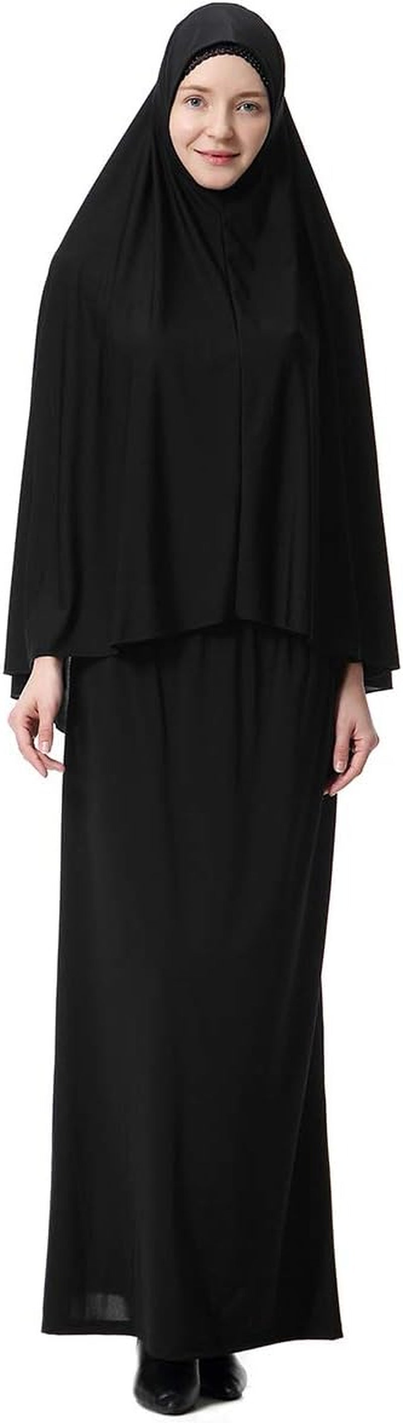 Muslim Islamic Women'S Khimar 2Pcs Sets Soft Distinctive Prayer Dress Hijab Abaya Suit(10 Colors Available)