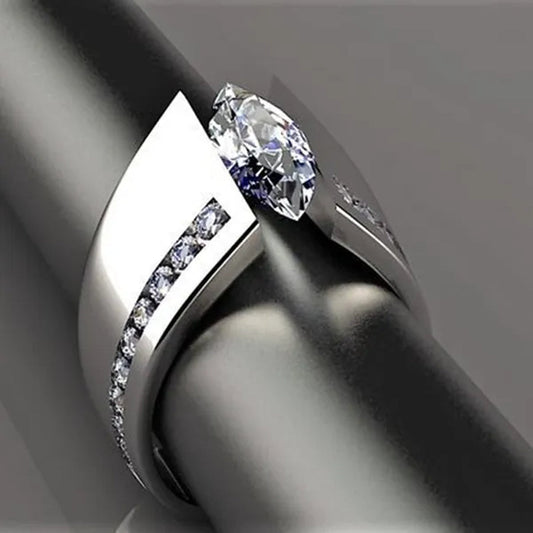 Europe and the United States new fashion zircon ring women's 925 sterling silver white sapphire diamond ring creative horse eye ring princess party engagement wedding ring banquet gift jewelry size US5-11