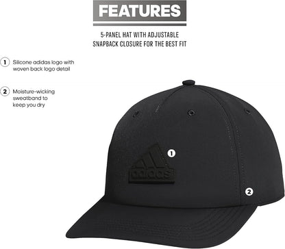 Men'S Sport 5-Panel, High Crown Structured Snapback Adjustable Fit Cap