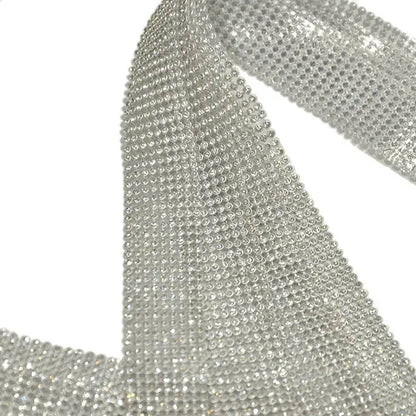Brilliant Women's Belt Waist Chain Full Diamond Rhinestone Crystal Belt Luxury Large Party Silver Waist Belt