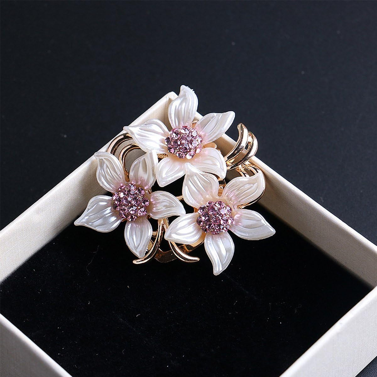 Brooch Pin for Women Stylish Flowers Brooch with Created Crystal 17.6G | Brooches and Pins for Women | Flower Brooch | Flower Pins | Brooch for Women | Brooch Pins | Elegant Pins
