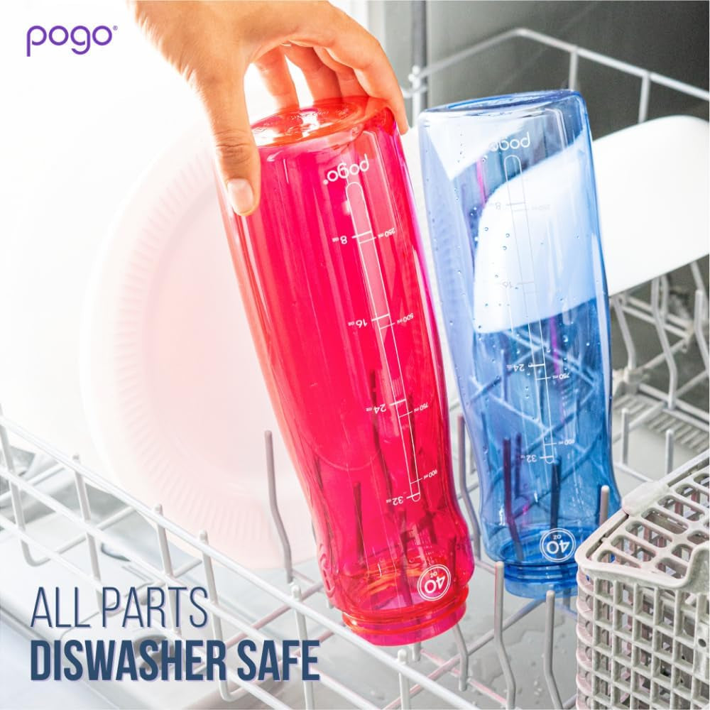 Plastic Water Bottle with Straw Lid and Carry Handle, Reusable, BPA Free, Dishwasher Safe, Perfect for Travel, School, Outdoors, and Gym | 32Oz, 40Oz