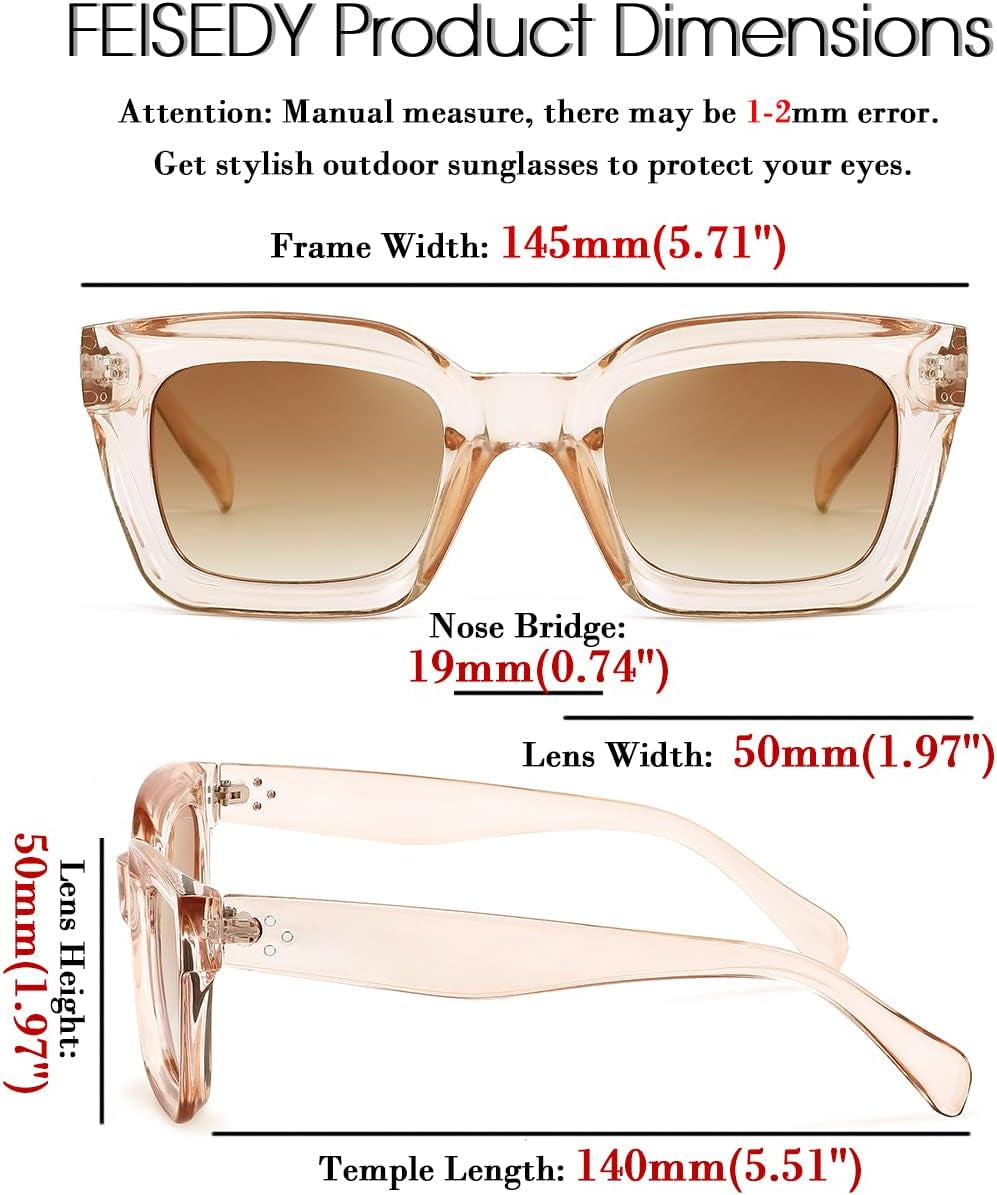 Classic Women Sunglasses Fashion Thick Square Sun Glasses Chunky Frame UV400 B2471