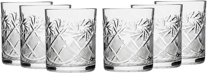 Russian Cut Crystal Scotch Whiskey Vodka Rocks Glasses Old Fashioned Vintage