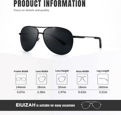 Polarized Aviator Sunglasses for Men Women, Driving Mens Sun Glasses with UV Protection for Fishing Golf