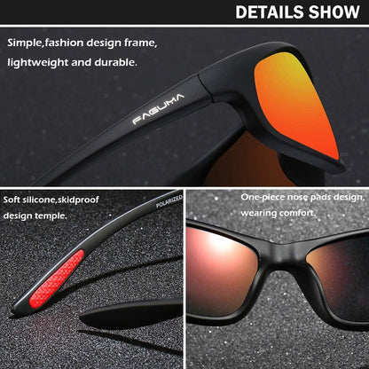 Polarized Sports Sunglasses for Men Cycling Driving Fishing UV400 Protection
