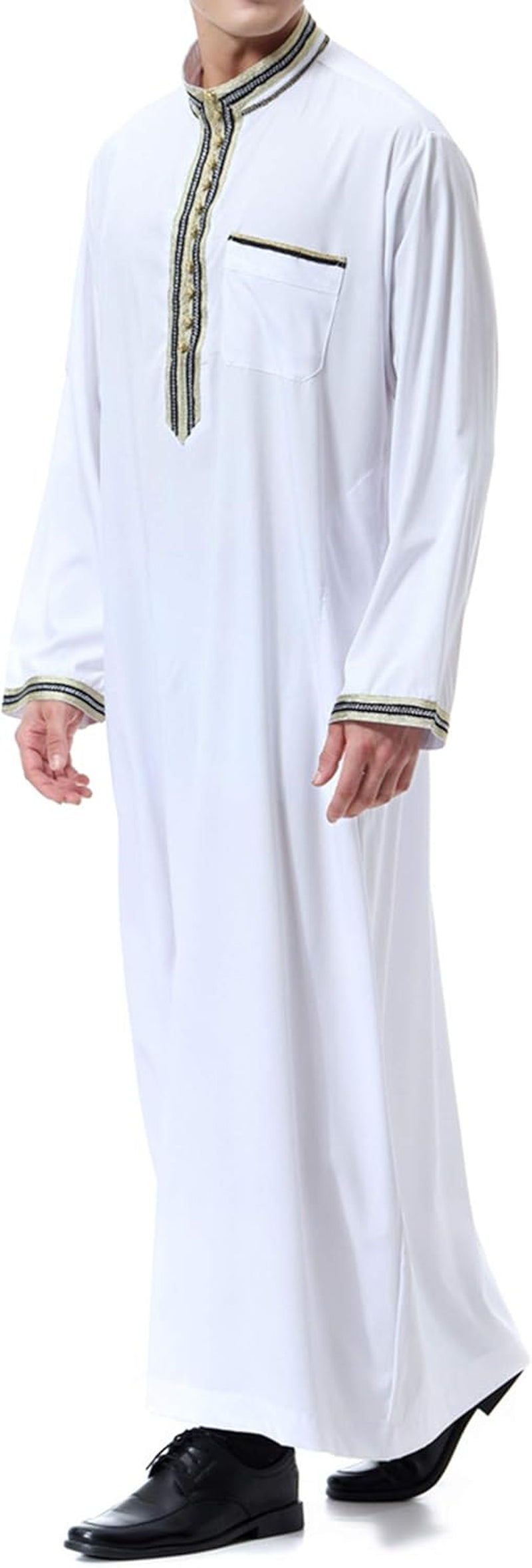 Islamic Mens Clothing Kaftan Maxi-Muslim Male Shirt Long Sleeve Abaya Dubai Cotton…