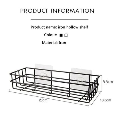 Wall Mounted Hanging Storage Shelf Kitchen Bathroom Shower Storage Rack Punch Free