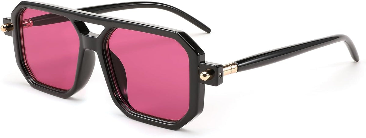 Vintage Square 70s Flat Aviator Sunglasses Women Men Classic Retro Stylish Frame UV400 Sunglasses B2622