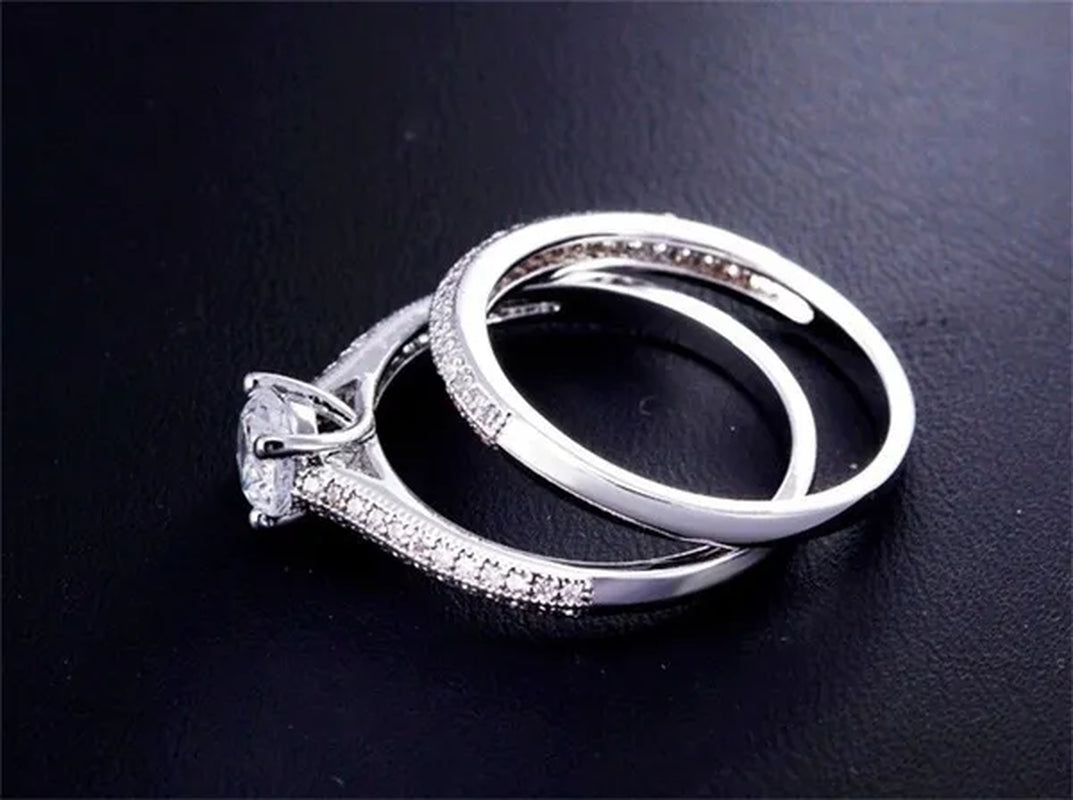 SONA CZ Diamant Engagement Rings Set 925 Sterling Silver Rings For Women Band Wedding Rings Promise Rings Bridal Jewelry 4-10