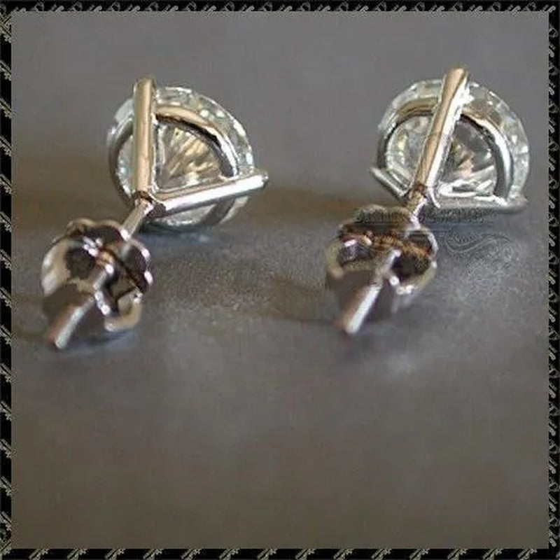 1.25CT Round Cut Moissanite Earring Gold & Silver White Diamond Stud Earrings Wedding Engagement Fashion Jewelry