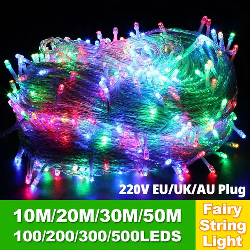 AC220V Chirstmas String Light 100 200 300 500 LEDS Fairy LED String Light Outdoor Waterproof 10M 20M 30M 50M String Light For Xmas Wedding Christmas Party Holiday