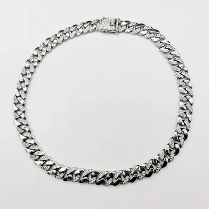 High Quality 12mm Hip Hop Hipster Cuban Chain Diamond Bracelet Men's Jewelry