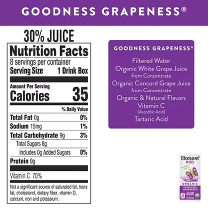 Honest Kids Organic Fruit Juice Drink Boxes Variety Pack 6 Fl. Oz., 40 Pk.