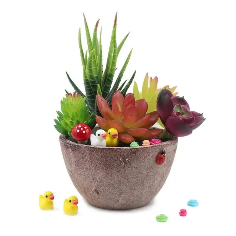 100/50/25/5PCS Cute Resin Mini Ducks Miniature Farm Artificial Animals Figures Ornament Tiny Duck for Home Fairy Garden Micro Landscape Potted Decor