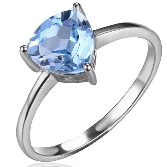Majesty Diamonds MDS170123 1.5 CT Trillion Blue Topaz Cocktail Ring in .925 Sterling Silver - Size 7
