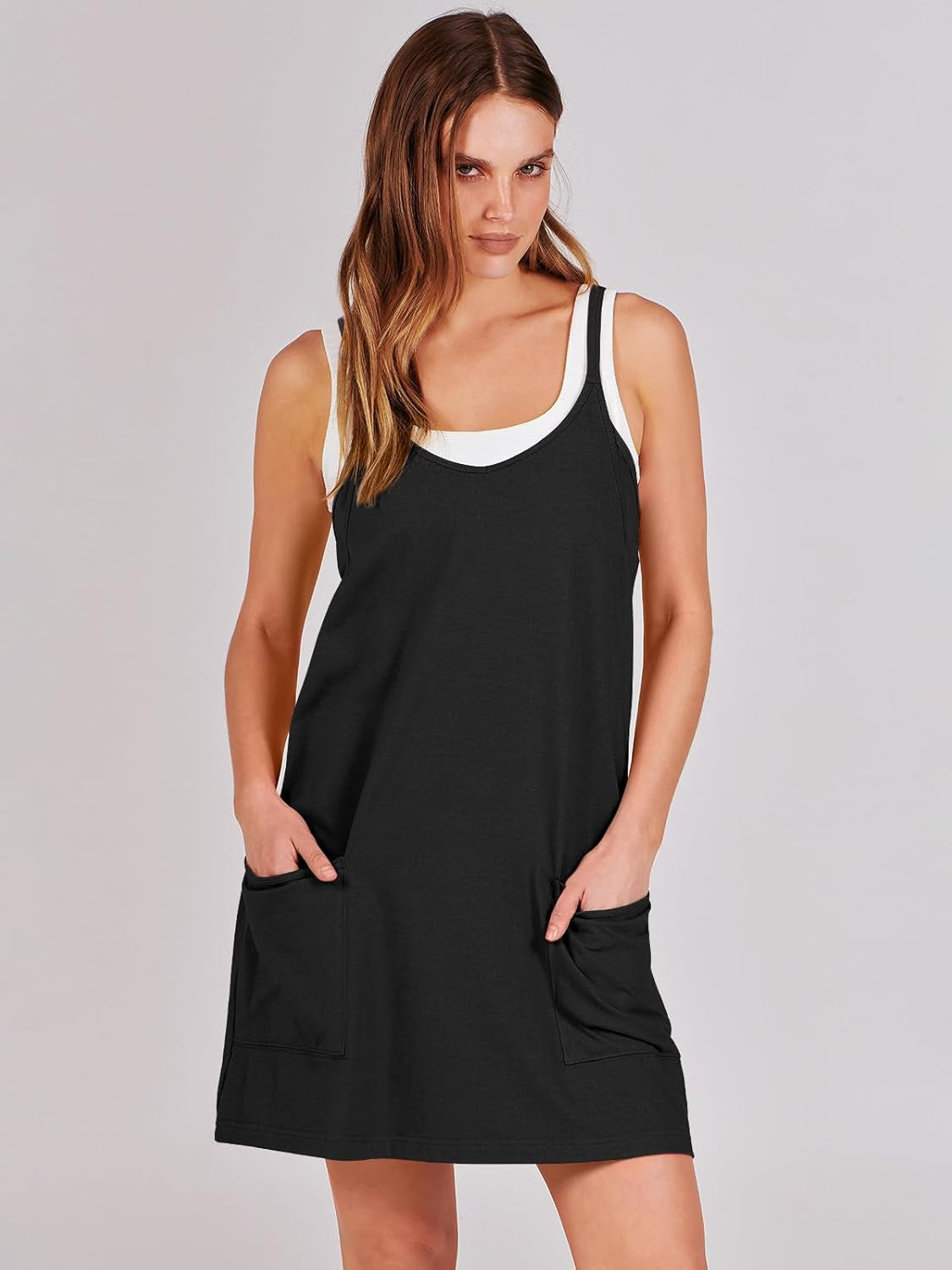 Women Summer Mini Romper Dress Workout Tennis Active Sports Athletic Outfits Built in Shorts Trendy Vacation