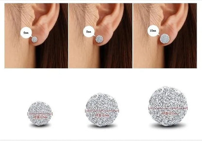 925 Sterling Silver Earrings Super Flash Diamond Earrings Full Diamond Earrings Shambala Ball Pendientes