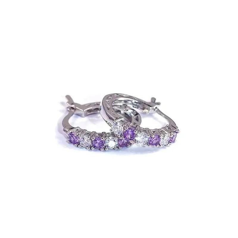 Fashion Sapphire earrings Jewelery  Hoop Earrings  earrings  Diamond Earrings for Women Wedding Engagement Earrings Crystal Zircon Earring Cubic Zirconia Jewelry Colour: Blue /Green / Purple / Rose Red