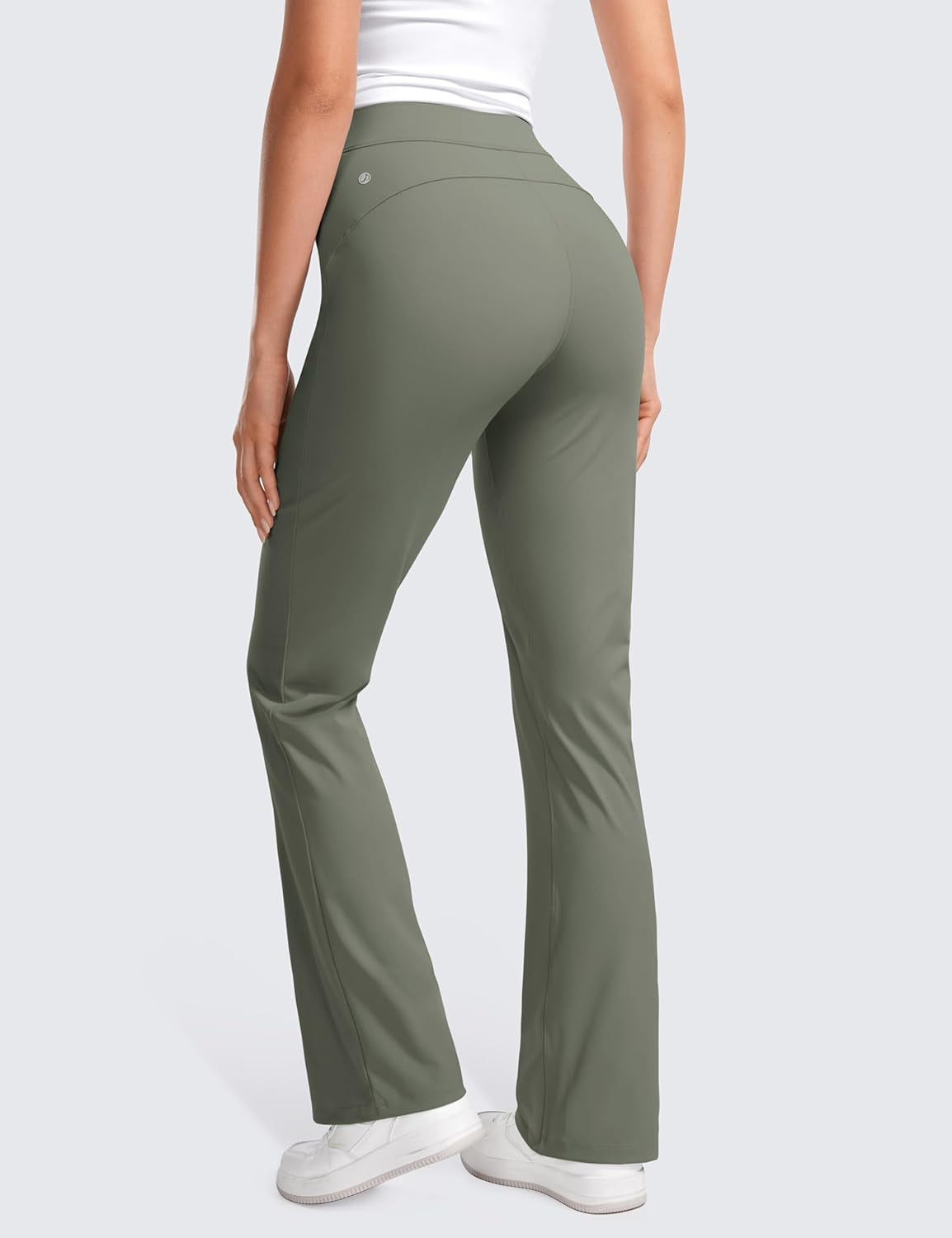 4-Way Stretch Flare Womens Pants Tall 31" Dress Work Casual High Waisted Lounge Sweatpants with Zip Pockets