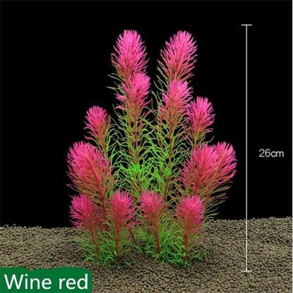 26cm Green PVC Material Simulation Artificial Water Grass Flower Water Fish Tank Aquarium Landscape Decoration Flowers Accessories