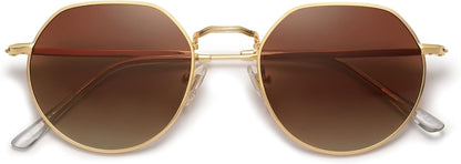 round Polygon Polarized Sunglasses for Women Men Retro Classic Vintage Panto Shades SJ1157