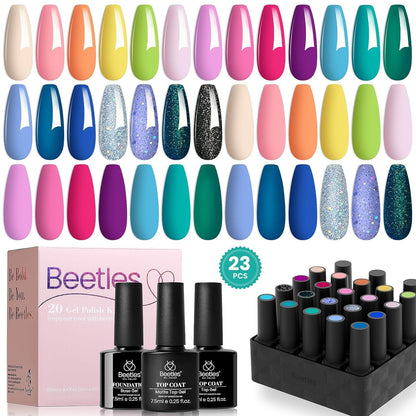 Nail Set 20 Colors Healing Elixir Collection Manicure Kit Pink Neutral Purple Blue Green Gel Nail Kit with 3Pcs Base Matte and Glossy Top Coat Soak off Uv for Women 2024 Ideal Gift