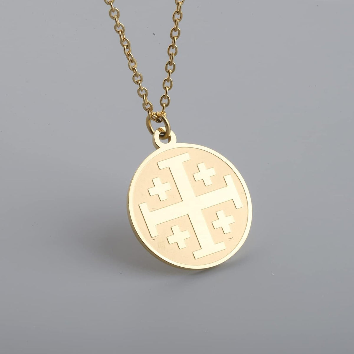 Religious Jewelry Cross Disc Pendant Necklace Greek Orthodox Jewelry