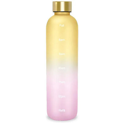 Water Bottle with Time Marker, 32oz Motivational Water Bottle, Reusable Spill-Proof Frosted Plastic Water Bottle for Gym, Sports, Travel, Fitness, School and Work
