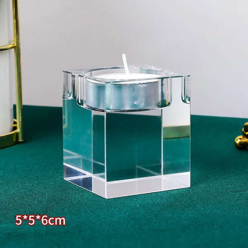 Home Decorations Crystal Candlestick Wedding Glass Candle Holder Table Centerpieces Bar Coffee Shop Decorations