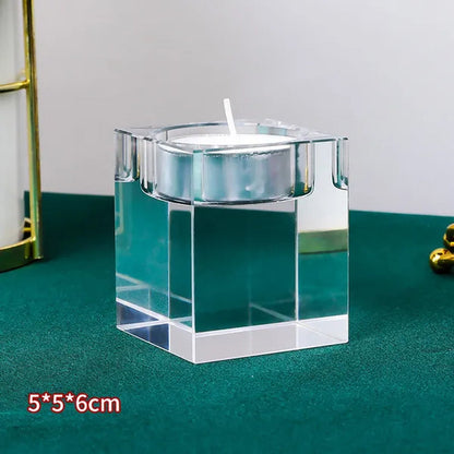 Home Decorations Crystal Candlestick Wedding Glass Candle Holder Table Centerpieces Bar Coffee Shop Decorations