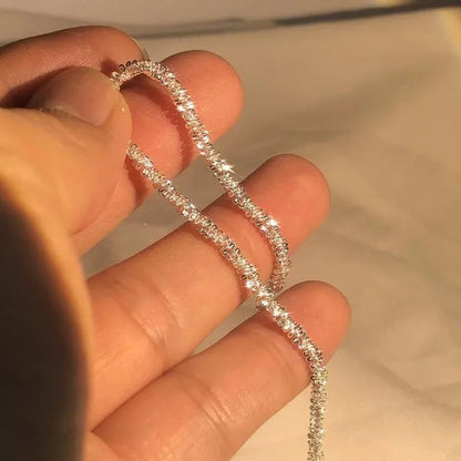 Women's Necklace Men's 16"-30" 3mm Shiny Ice Chain Necklace Chain Wedding Engagement Couple Jewelry