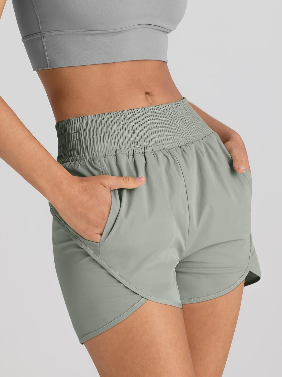 Womens Athletic Shorts High Waisted Running Shorts Gym Workout Shorts Casual Comfy Sport Shorts with Pockets 2025