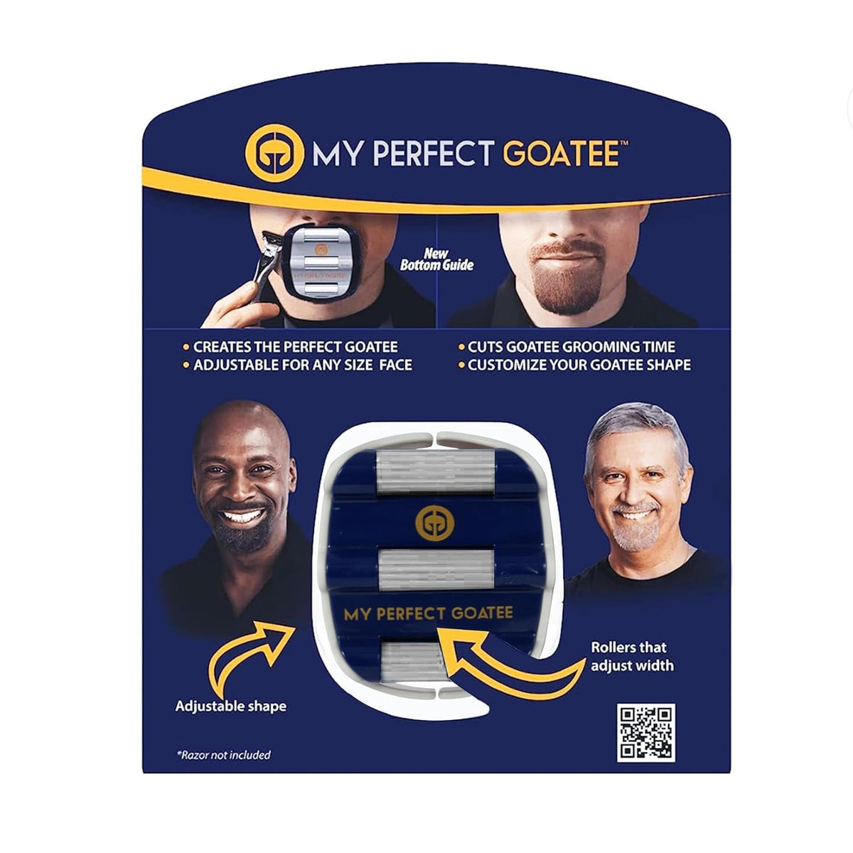 ® Shaving Template - Create a Perfectly Shaped Goatee Every Time - Adjustable Reduces Shaving Time - Shape Goatee and Circle Bead (Version 1.1)