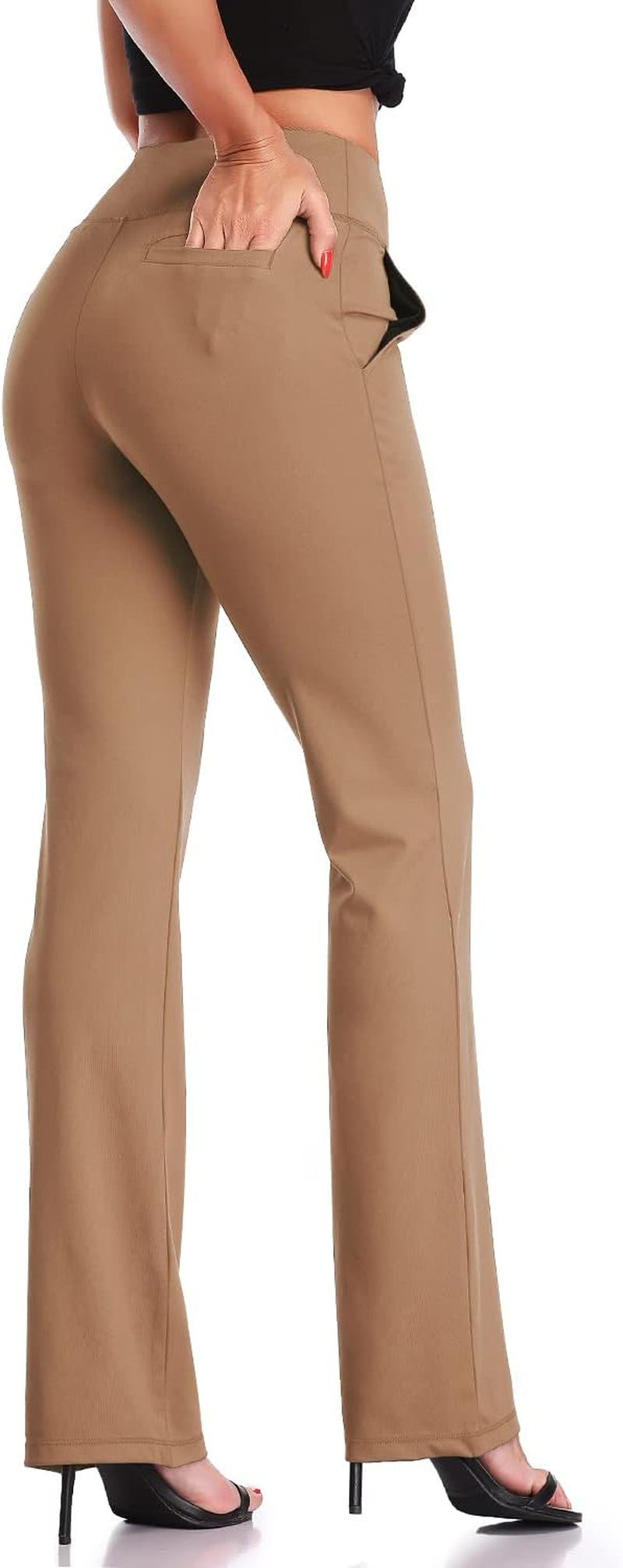 Bootcut Yoga Pants for Women Tummy Control Workout Bootleg Pants High Waist 4 Way Stretch Pants
