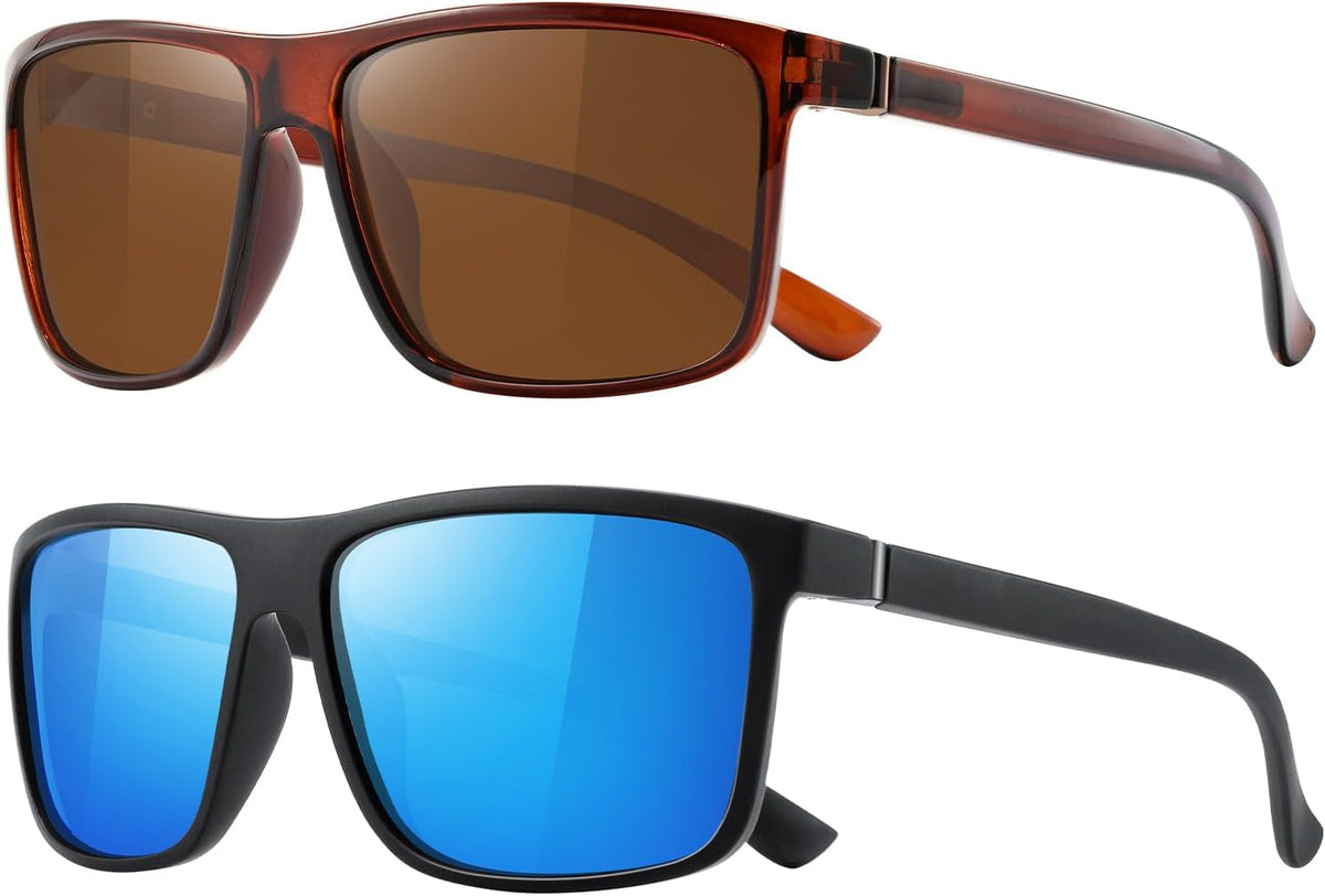 Sunglasses Men Polarized Sunglasses for Mens and Womens,Black Retro Sun Glasses Driving Fishing UV400 Protection
