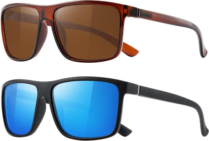 Sunglasses Men Polarized Sunglasses for Mens and Womens,Black Retro Sun Glasses Driving Fishing UV400 Protection