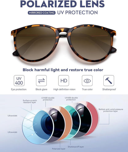 Retro sunglasses womens 2024 trendy round classic glasses