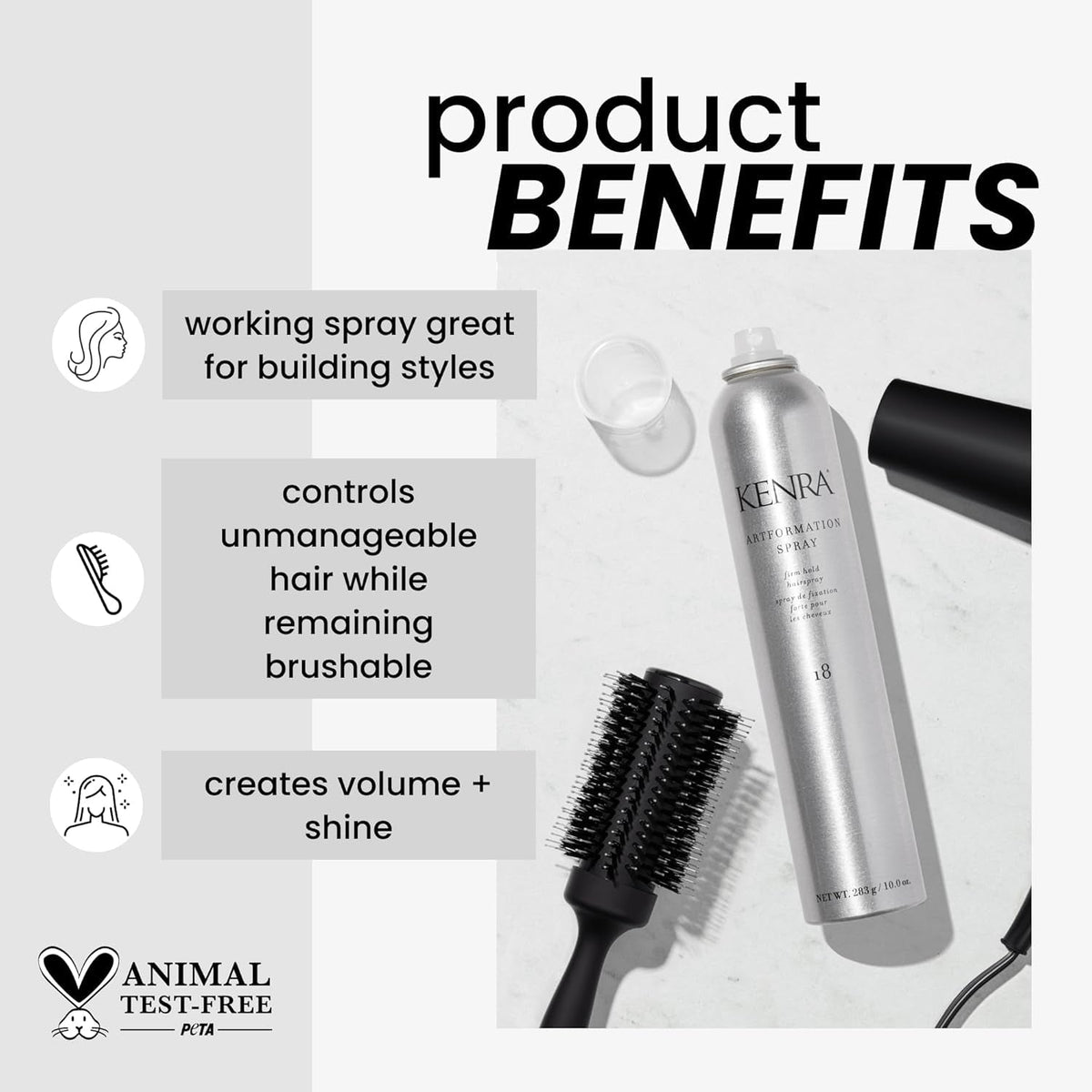 Kenra Artformation Spray 18 | Firm Hold Hairspray | Volume & Styling Control | Fast-Dying Formula| All Hair Types