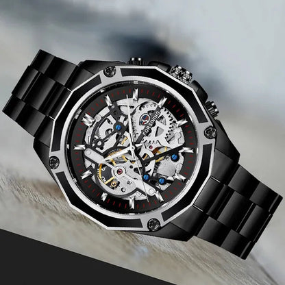 Top Forsining Mechanical Watches Automatic Men's Skeleton Waterproof Stainless Steel Watch Relogio Masculino