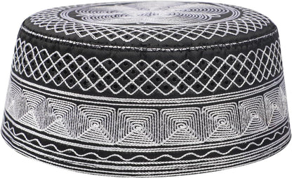Muslim Prayer Kufi Hat for Men Boys Islamic Beanie Skull Cap Prayer Headwear Embroidery Kofia Topi Sun Hat Ramadan Eid Gift