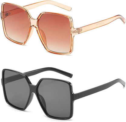 Oversized Square Sunglasses for Women Big Large Wide Fashion Shades for Men 100% UV Protection Unisex
