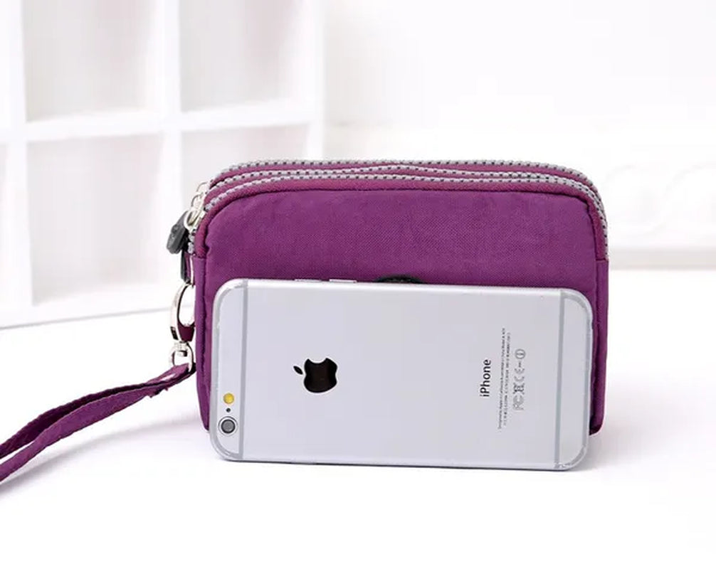 Fashion Women Wallet Credit Card Key Phone Holder Zipper Purses and Handbags Designer Wristlet Waterproof Nylon Clutch Bag Coin Purse