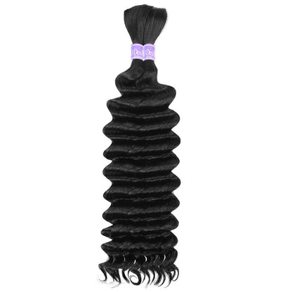 Human Hair Bulk for Braiding No Weft 100% Unprocessed Brazilian Virgin Weave Braid Deep Wave Curly Human Hair Extensions Two Bundles Micro Braiding Human Hair 100G No Weft 20 Inch