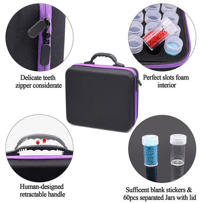 ARTDOT Diamond Painting Storage Containers, 30/60 Slots Diamond Painting Accessories Shockproof Jars for Jewelry Beads Rings Charms Glitter Rhinestones