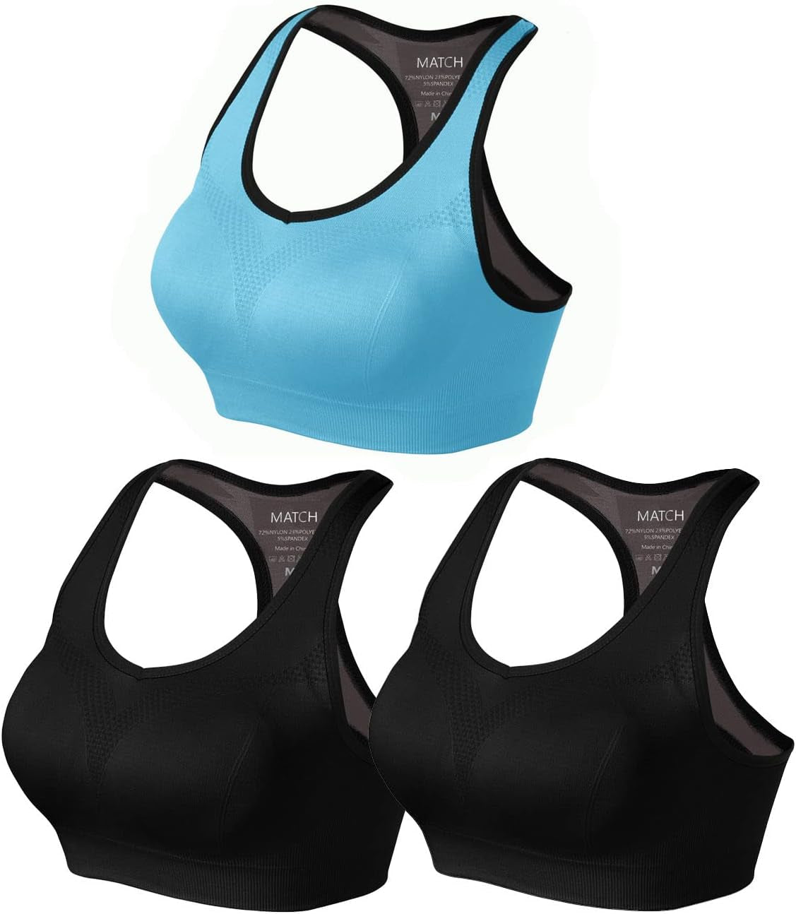 Racerback Sports Bras for Women – Padded Seamless Strappy Workout Tops for Yoga Gym Runing Fitness Sports Bras