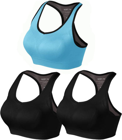 Racerback Sports Bras for Women – Padded Seamless Strappy Workout Tops for Yoga Gym Runing Fitness Sports Bras