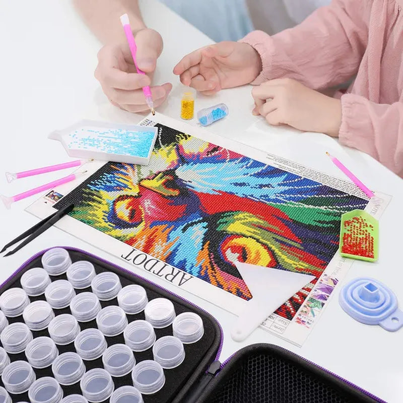 ARTDOT Diamond Painting Storage Containers, 30/60 Slots Diamond Painting Accessories Shockproof Jars for Jewelry Beads Rings Charms Glitter Rhinestones